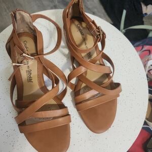 Charming Charlie Brown Strappy Sandals